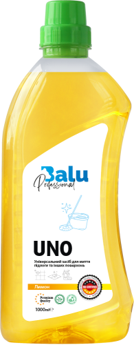 Універсальний засіб для миття підлоги та інших поверхонь BALU® UNO "Лимон", фл. 1000 мл